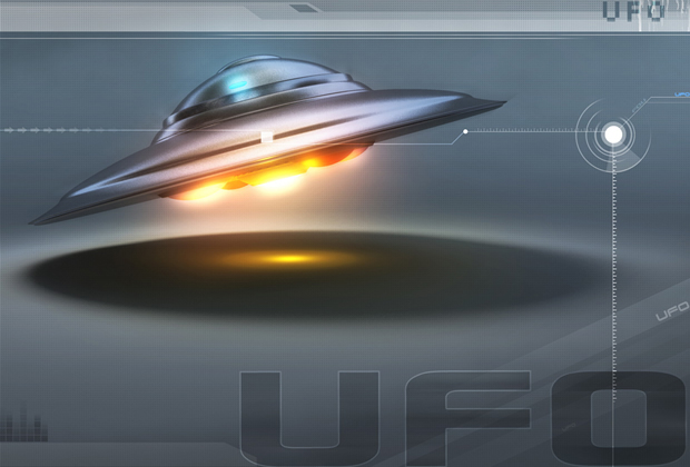 UFO飞碟空间主题ppt模板 主题模板