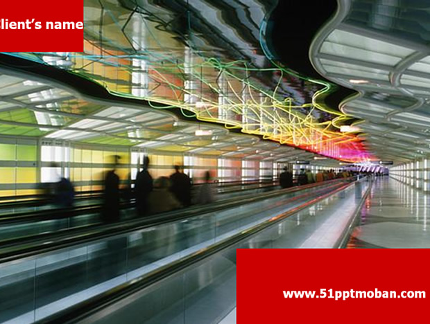 机场快速通道——航空运输PPT模板、产业模板