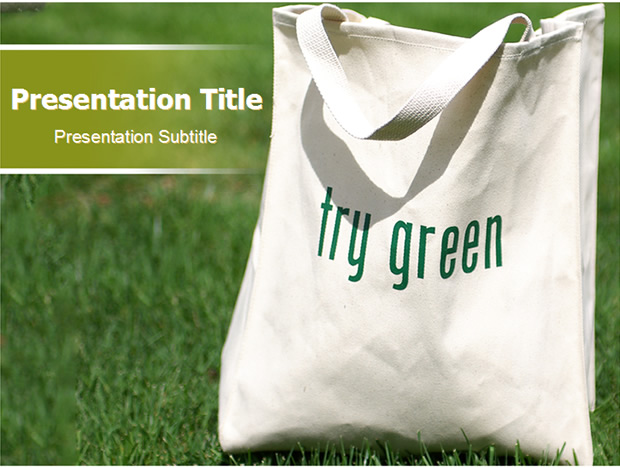 绿色环保主题购物袋—— ppt模板 主题模板